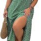 💗Zomerspecials - 49% KORTING💗Plus-size jurk met korte mouwen en split en bloemenprint