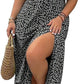 💗Zomerspecials - 49% KORTING💗Plus-size jurk met korte mouwen en split en bloemenprint