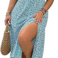 💗Zomerspecials - 49% KORTING💗Plus-size jurk met korte mouwen en split en bloemenprint