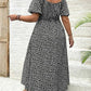 💗Zomerspecials - 49% KORTING💗Plus-size jurk met korte mouwen en split en bloemenprint