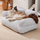 Ice silk cooling pet bed, breathable washable dog sofa