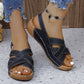 Dames Comfortabele Effen Kleur Sleehak Sandalen