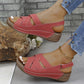 Dames Comfortabele Effen Kleur Sleehak Sandalen