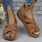 Dames Comfortabele Effen Kleur Sleehak Sandalen