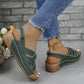 Dames Comfortabele Effen Kleur Sleehak Sandalen