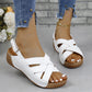 Dames Comfortabele Effen Kleur Sleehak Sandalen