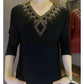 2025 High quality winter velvet long sleeve t-shirt with rhinestones, warm and fashionable