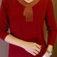 2025 High quality winter velvet long sleeve t-shirt with rhinestones, warm and fashionable