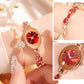 Armbandhorloge met gekleurde zirkoon voor dames