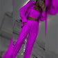 💕2025 HOT SALE💐Paillettenblazer en wijde broek voor dames (set van 3 stuks)