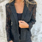Blazer van gaas met kant over het geheel