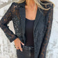 Blazer van gaas met kant over het geheel