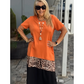 Maxikleid mit Farbblock-Leopardenmuster