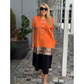 Maxikleid mit Farbblock-Leopardenmuster