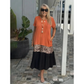 Maxikleid mit Farbblock-Leopardenmuster