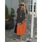 Maxikleid mit Farbblock-Leopardenmuster