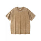 Unisex/losse retro effen top met korte mouwen