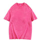 Unisex/losse retro effen top met korte mouwen