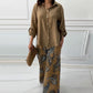 Damesmode Losse Cardigan Shirt & Hoge Taille Broek Tweedelige Set