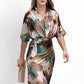 👗Elegante satijnen jurk met print voor dames