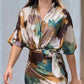 👗Elegante satijnen jurk met print voor dames