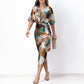 👗Elegante satijnen jurk met print voor dames