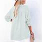 2025 Nieuw Casual blouse met lange mouwen en gaasknoopsluiting voor dames