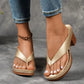 Zomerse Dames Teenslippers met Dikke Hak