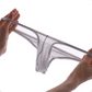 Mannen Lage Taille Sexy Ultra-Dunne Ice Silk Transparant Bikini Zachte Grote Zak Slips